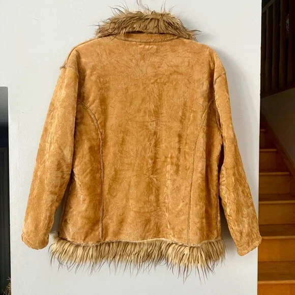 JIA YAO Penny Lane “Sparkle” Y2K Faux Suede Fur Women's Coat - Picture 7 of 10